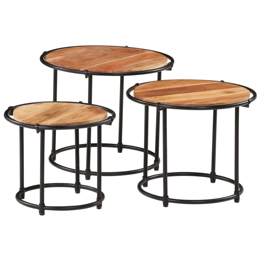 Nesting Tables 3 pcs Solid Wood Acacia - Bargainia.com - 8721012161313 - 358931