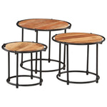 Nesting Tables 3 pcs Solid Wood Acacia - Bargainia.com - 