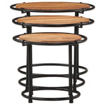 Nesting Tables 3 pcs Solid Wood Acacia - Bargainia.com - 