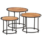 Nesting Tables 3 pcs Solid Wood Acacia - Bargainia.com - 