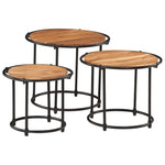 Nesting Tables 3 pcs Solid Wood Acacia - Bargainia.com - 
