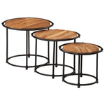 Nesting Tables 3 pcs Solid Wood Acacia - Bargainia.com - 