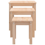 Nesting Tables 3 pcs Solid Wood Pine - Bargainia.com - 