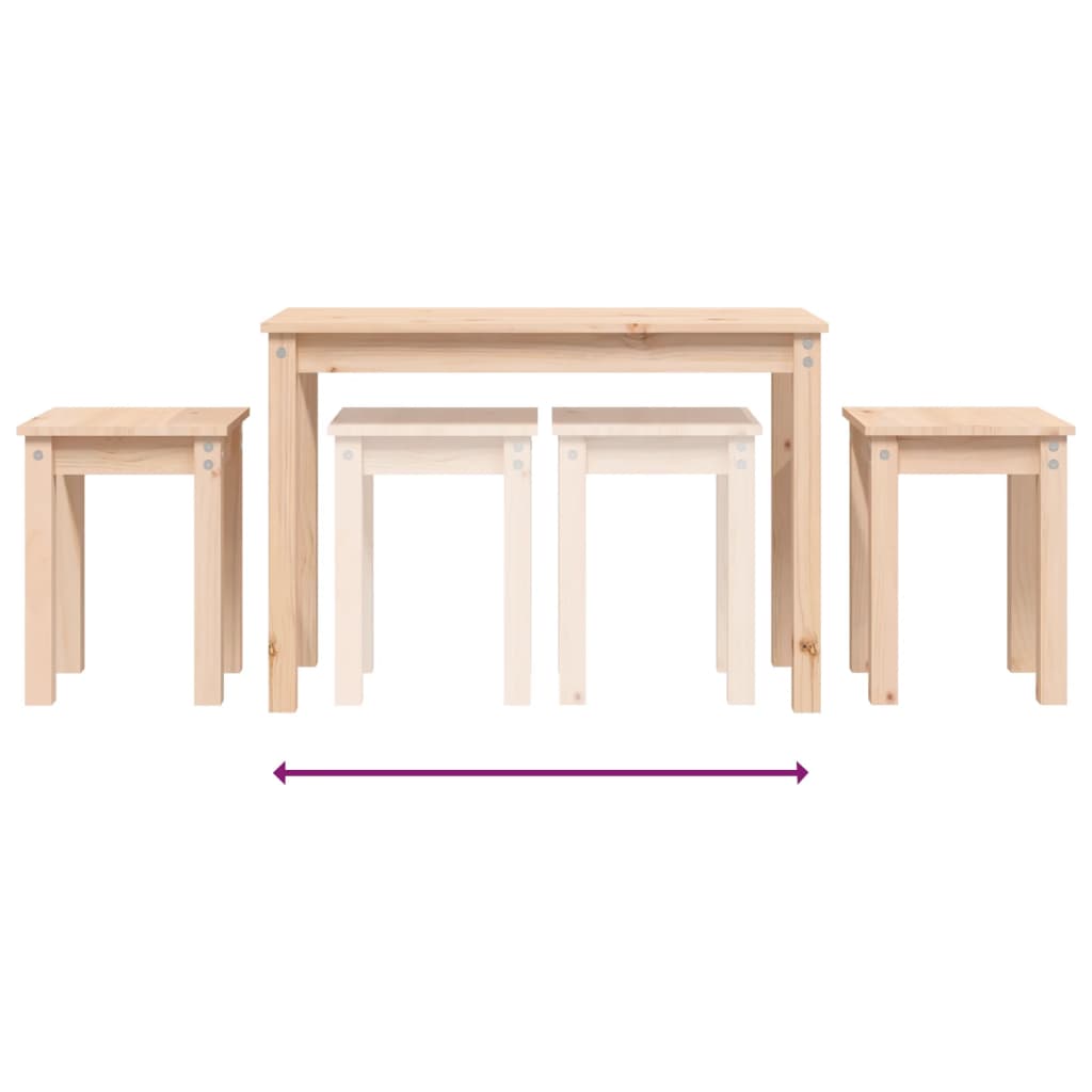 Nesting Tables 3 pcs Solid Wood Pine - Bargainia.com - 