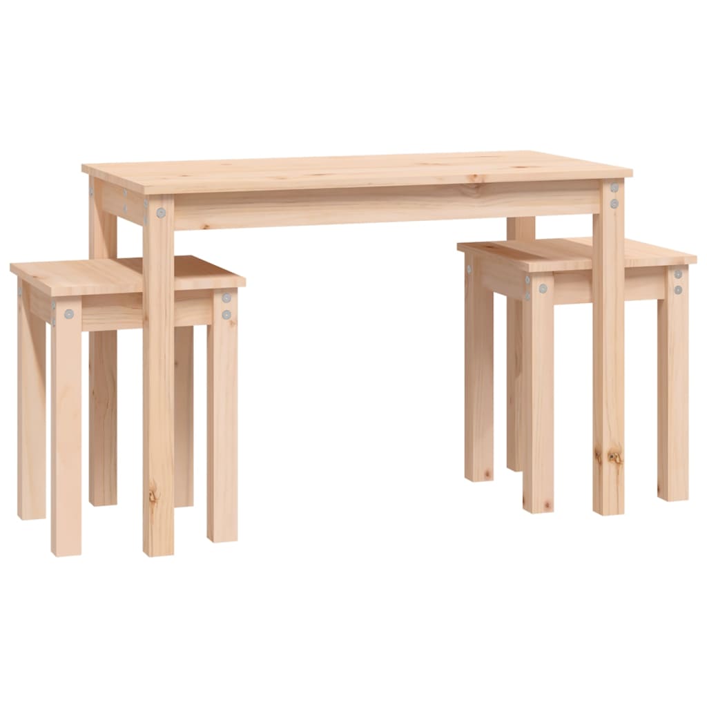 Nesting Tables 3 pcs Solid Wood Pine - Bargainia.com - 