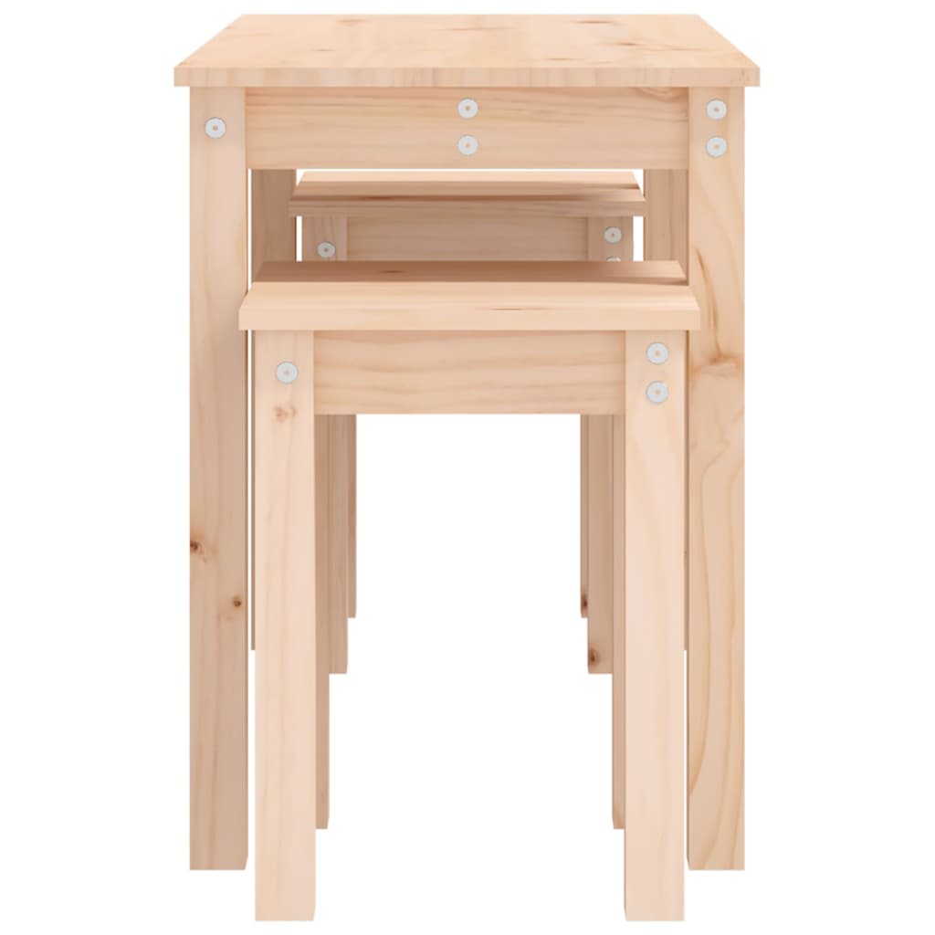 Nesting Tables 3 pcs Solid Wood Pine - Bargainia.com - 