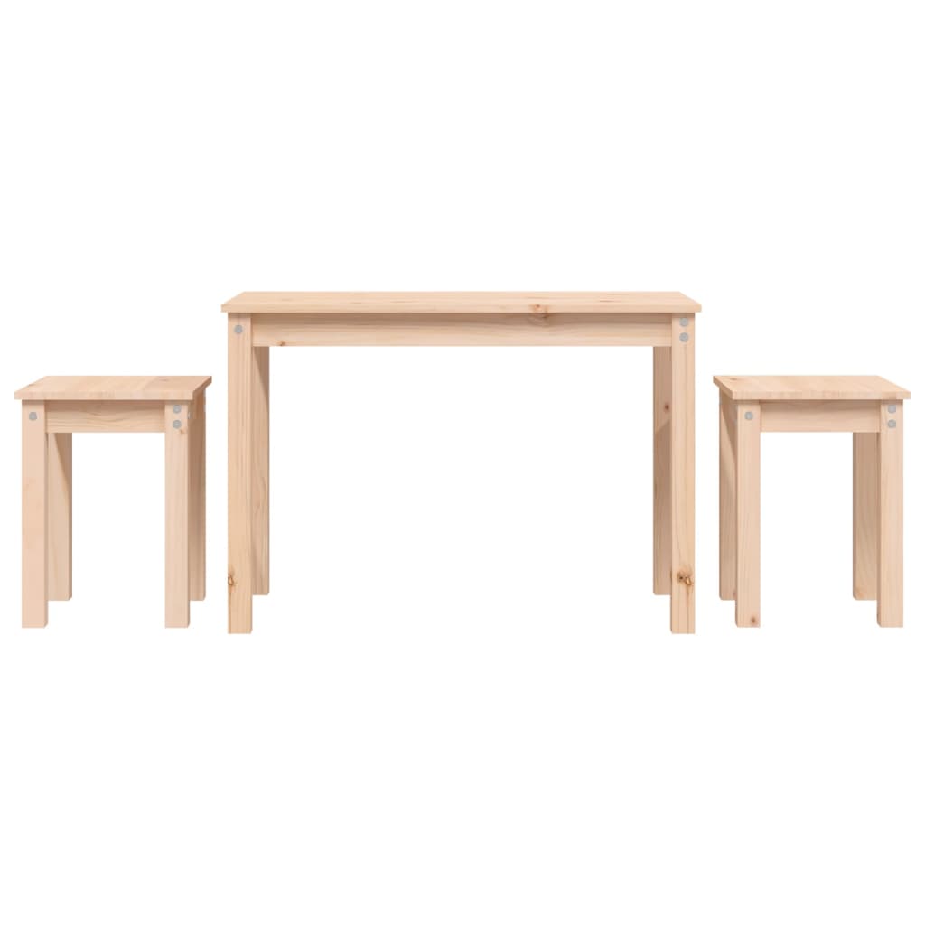 Nesting Tables 3 pcs Solid Wood Pine - Bargainia.com - 