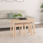 Nesting Tables 3 pcs Solid Wood Pine - Bargainia.com - 