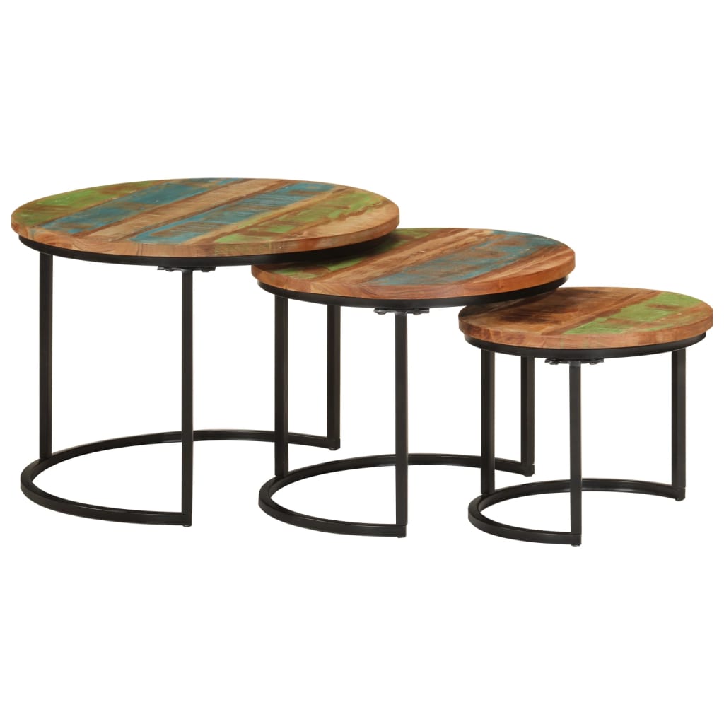 Nesting Tables 3 pcs Solid Wood Reclaimed - Bargainia.com - 8720845885489 - 353902