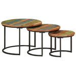 Nesting Tables 3 pcs Solid Wood Reclaimed - Bargainia.com - 