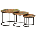 Nesting Tables 3 pcs Solid Wood Reclaimed - Bargainia.com - 