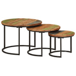Nesting Tables 3 pcs Solid Wood Reclaimed - Bargainia.com - 