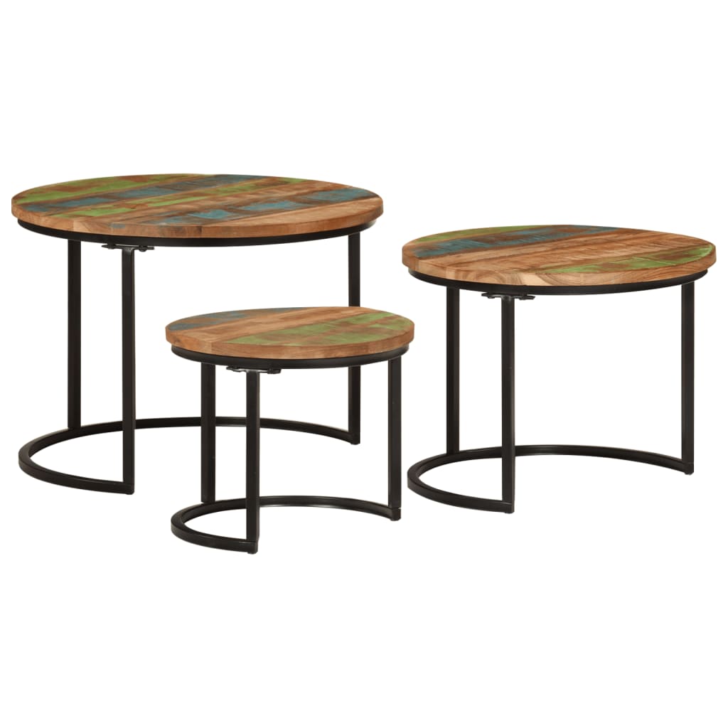 Nesting Tables 3 pcs Solid Wood Reclaimed - Bargainia.com - 8720845885489 - 353902