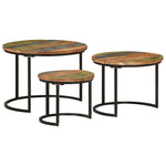 Nesting Tables 3 pcs Solid Wood Reclaimed - Bargainia.com - 