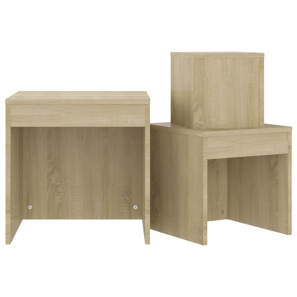 Nesting Tables 3 pcs Sonoma Oak Engineered Wood - Bargainia.com - 