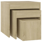 Nesting Tables 3 pcs Sonoma Oak Engineered Wood - Bargainia.com - 