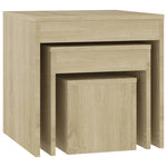 Nesting Tables 3 pcs Sonoma Oak Engineered Wood - Bargainia.com - 
