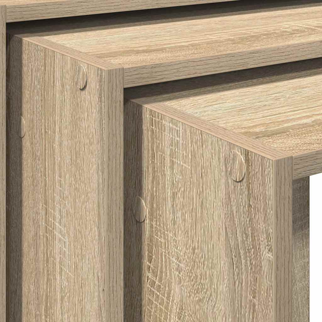 Nesting Tables 3 pcs Sonoma Oak Engineered Wood - Bargainia.com - 8721158574145 - 858535