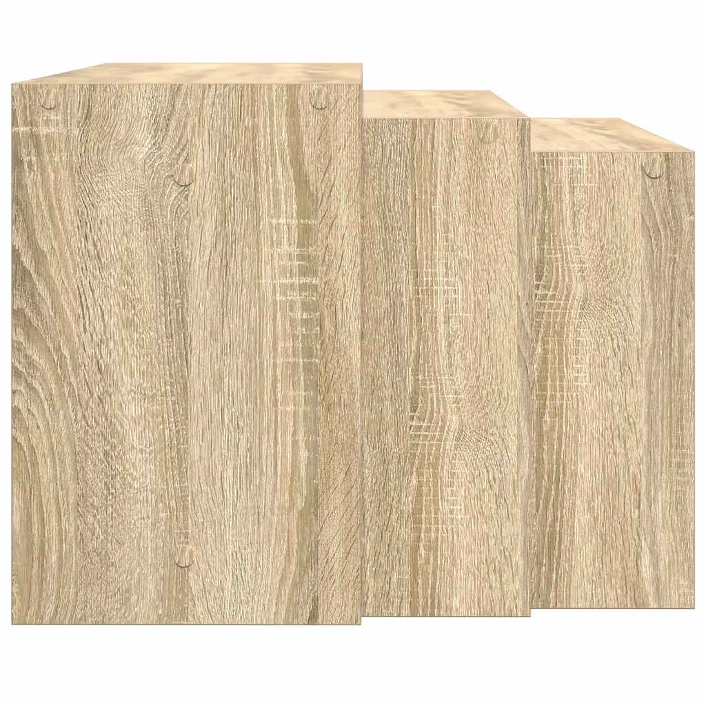 Nesting Tables 3 pcs Sonoma Oak Engineered Wood - Bargainia.com - 8721158574145 - 858535