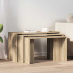 Nesting Tables 3 pcs Sonoma Oak Engineered Wood - Bargainia.com - 