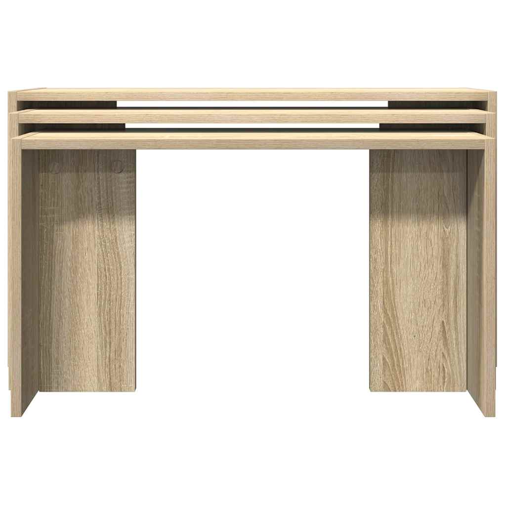 Nesting Tables 3 pcs Sonoma Oak Engineered Wood - Bargainia.com - 8721158574145 - 858535