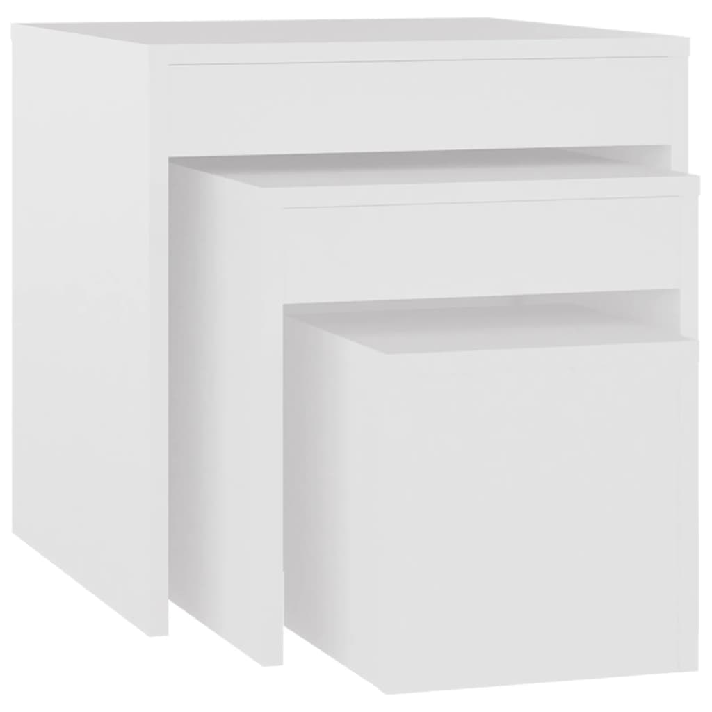 Nesting Tables 3 pcs White Engineered Wood - Bargainia.com - 8720286611326 - 808594