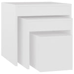 Nesting Tables 3 pcs White Engineered Wood - Bargainia.com - 