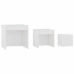 Nesting Tables 3 pcs White Engineered Wood - Bargainia.com - 