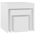 Nesting Tables 3 pcs White Engineered Wood - Bargainia.com - 