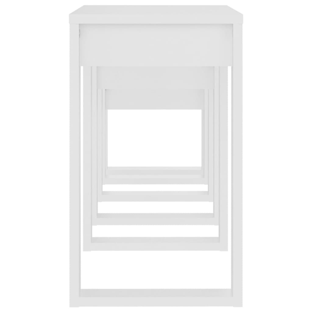 Nesting Tables 3 pcs White Engineered Wood - Bargainia.com - 