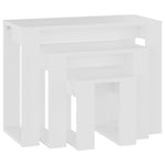 Nesting Tables 3 pcs White Engineered Wood - Bargainia.com - 
