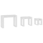 Nesting Tables 3 pcs White Engineered Wood - Bargainia.com - 