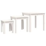 Nesting Tables 3 pcs White Solid Wood Pine - Bargainia.com - 