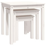 Nesting Tables 3 pcs White Solid Wood Pine - Bargainia.com - 