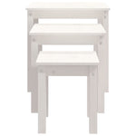 Nesting Tables 3 pcs White Solid Wood Pine - Bargainia.com - 