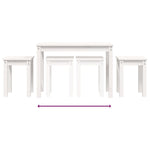 Nesting Tables 3 pcs White Solid Wood Pine - Bargainia.com - 