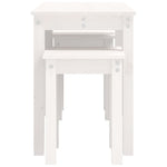 Nesting Tables 3 pcs White Solid Wood Pine - Bargainia.com - 