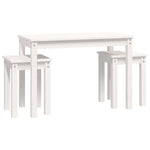 Nesting Tables 3 pcs White Solid Wood Pine - Bargainia.com - 