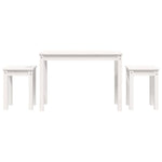 Nesting Tables 3 pcs White Solid Wood Pine - Bargainia.com - 