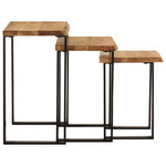 Nesting Tables 3 pcs with Live Edge Solid Wood Acacia - Bargainia.com - 