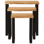 Nesting Tables 3 pcs with Live Edge Solid Wood Acacia - Bargainia.com - 
