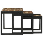 Nesting Tables Brown and black Solid Reclaim wood - Bargainia.com - 