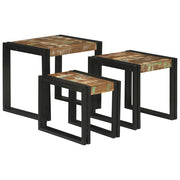 Nesting Tables Brown and black Solid Reclaim wood - Bargainia.com - 8721158640154 - 4104729