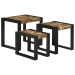 Nesting Tables Brown and black Solid Reclaim wood - Bargainia.com - 