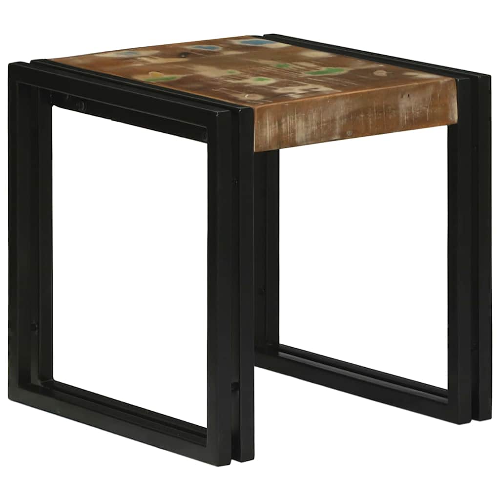 Nesting Tables Brown and black Solid Reclaim wood - Bargainia.com - 