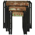 Nesting Tables Brown and black Solid Reclaim wood - Bargainia.com - 