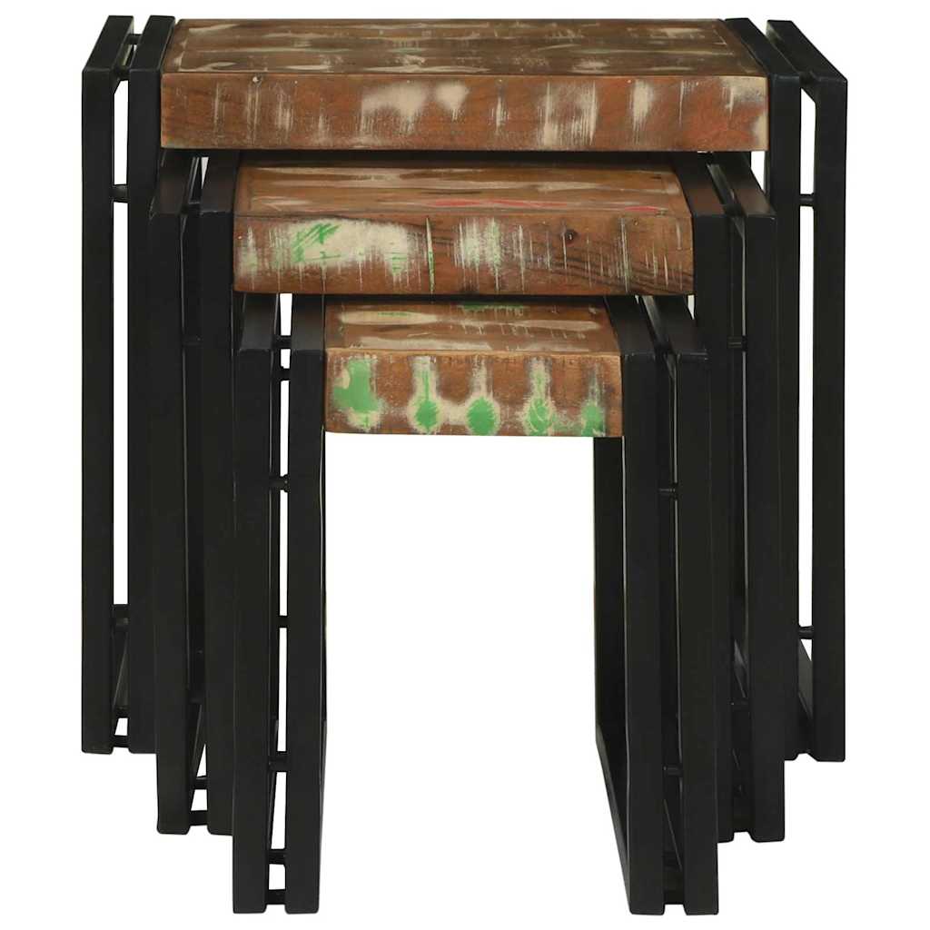 Nesting Tables Brown and black Solid Reclaim wood - Bargainia.com - 8721158640154 - 4104729