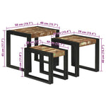 Nesting Tables Brown and black Solid Reclaim wood - Bargainia.com - 
