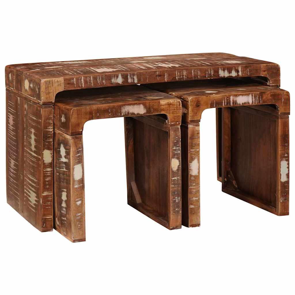 Nesting Tables Solid reclaimed wood - Bargainia.com - 
