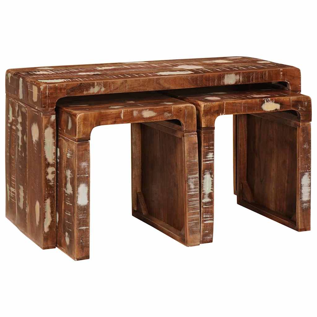 Nesting Tables Solid reclaimed wood - Bargainia.com - 